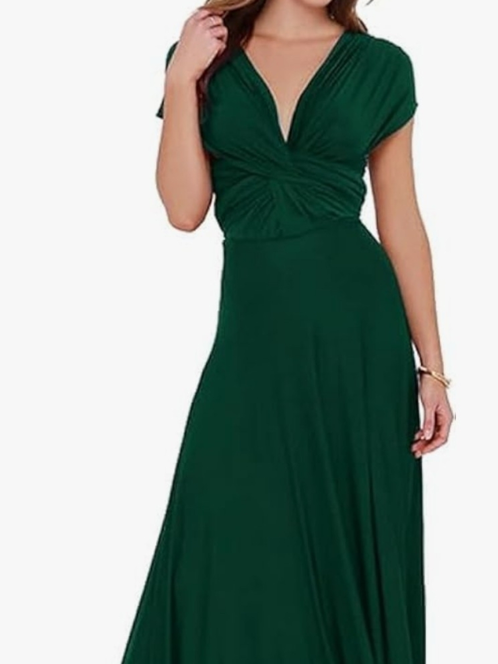 Green Multi Way Infinity Wrap Maxi Dress